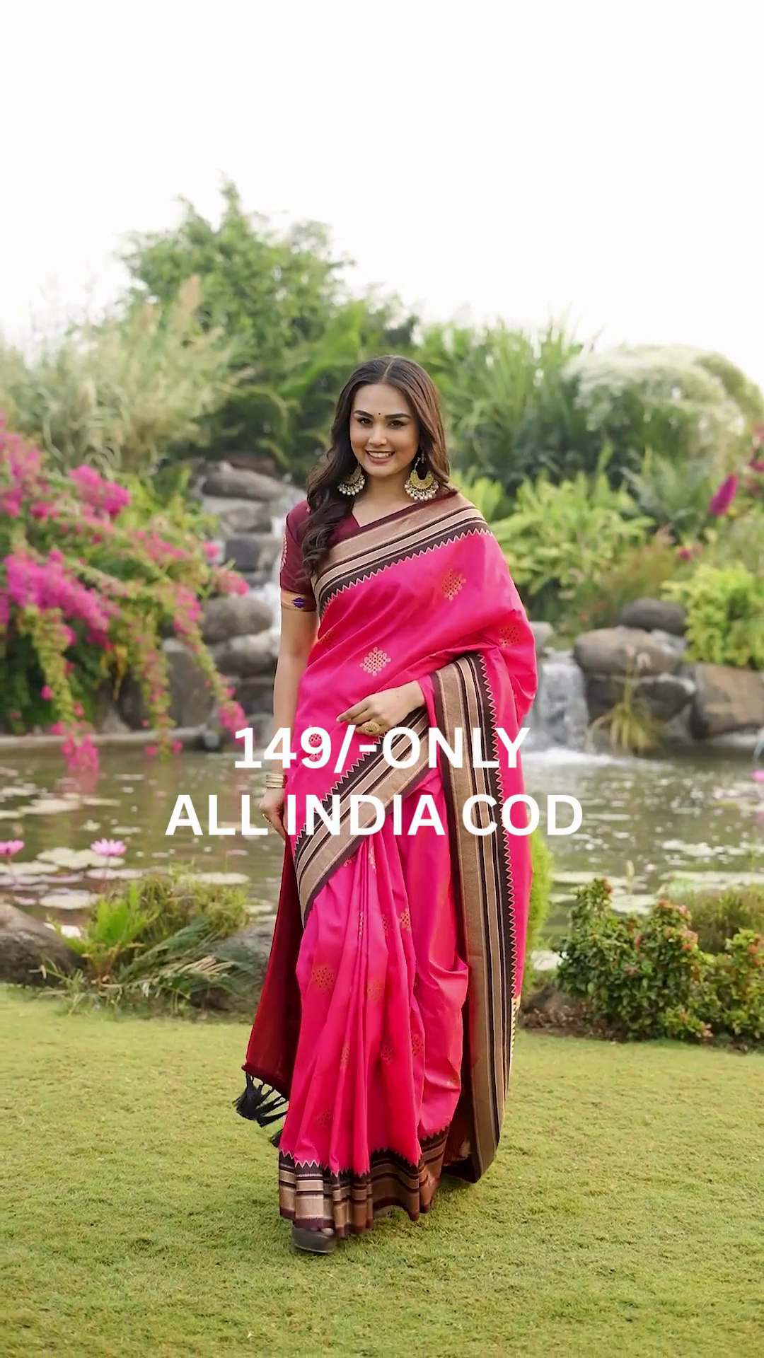 Pink Banarasi Style Traditional Saree