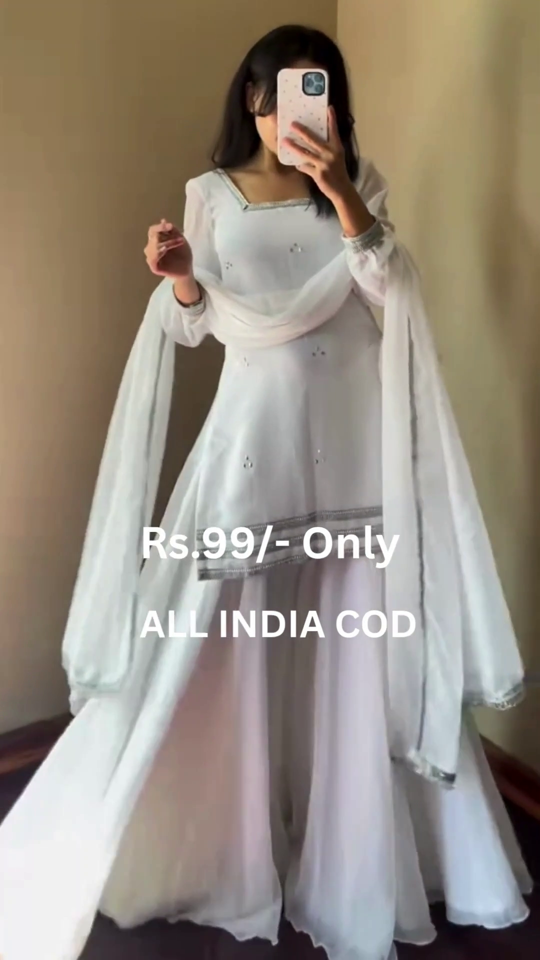White Three-Piece Ethnic Set
