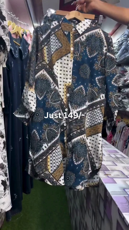 Boho Printed Oversized Casual Shirt