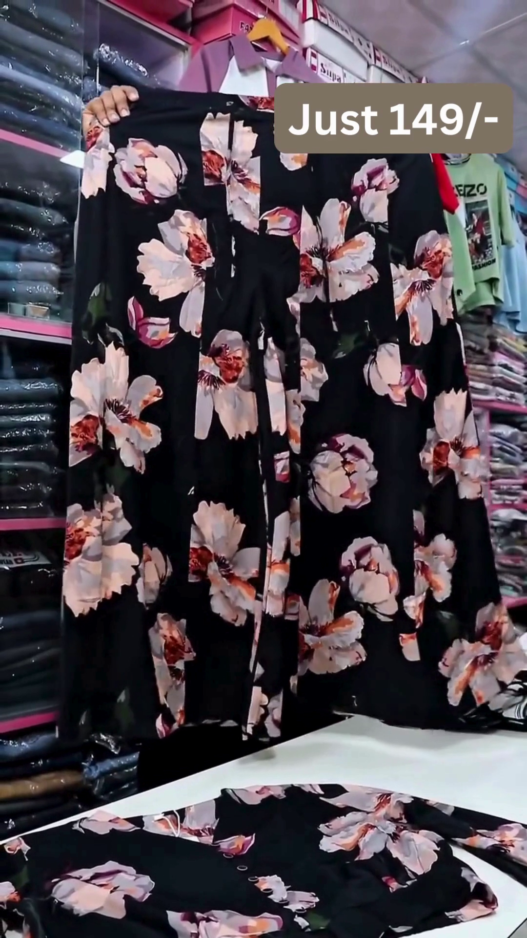 Monochrome Floral Tie-Up Crop Top