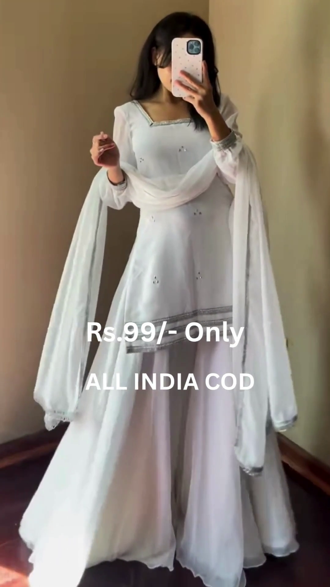 Elegant White Anarkali Suit Set