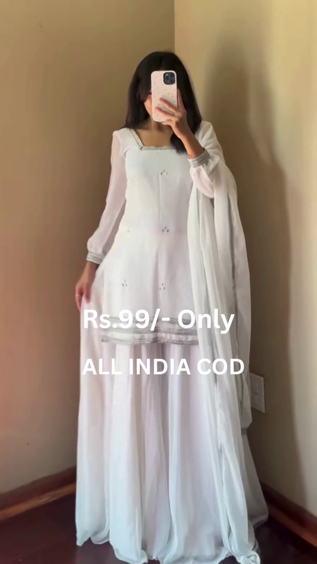 Elegant White Anarkali Suit Set