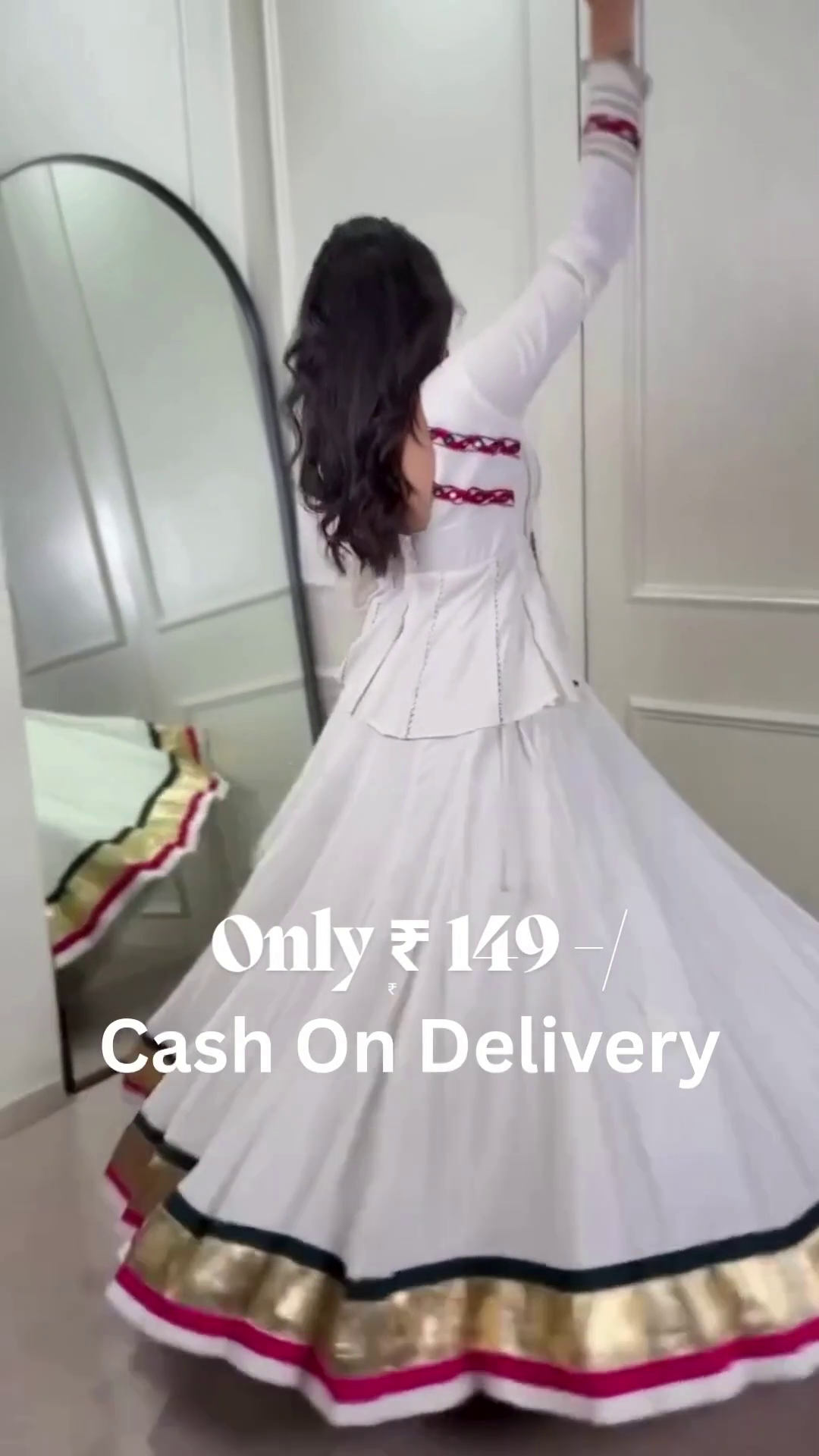 Designer White Peplum Sharara Set