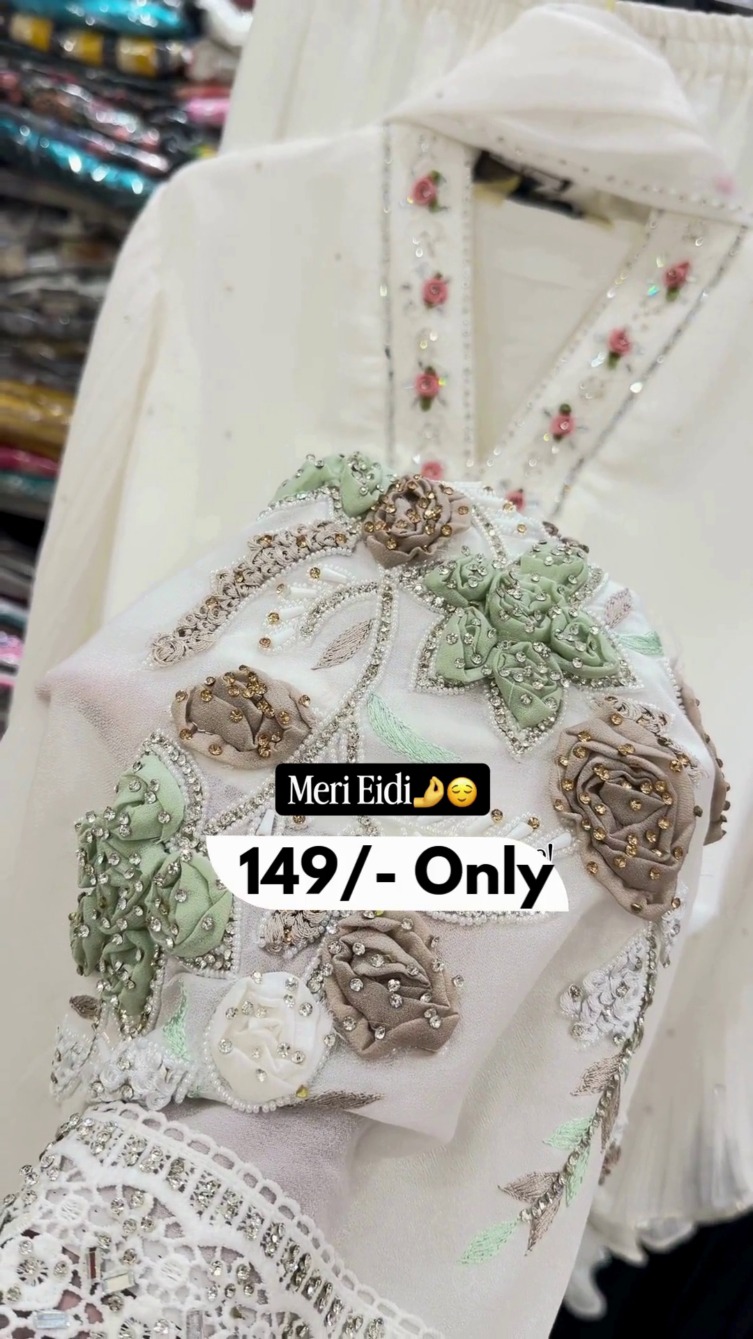 Eid Special Embroidered White Kurti Set