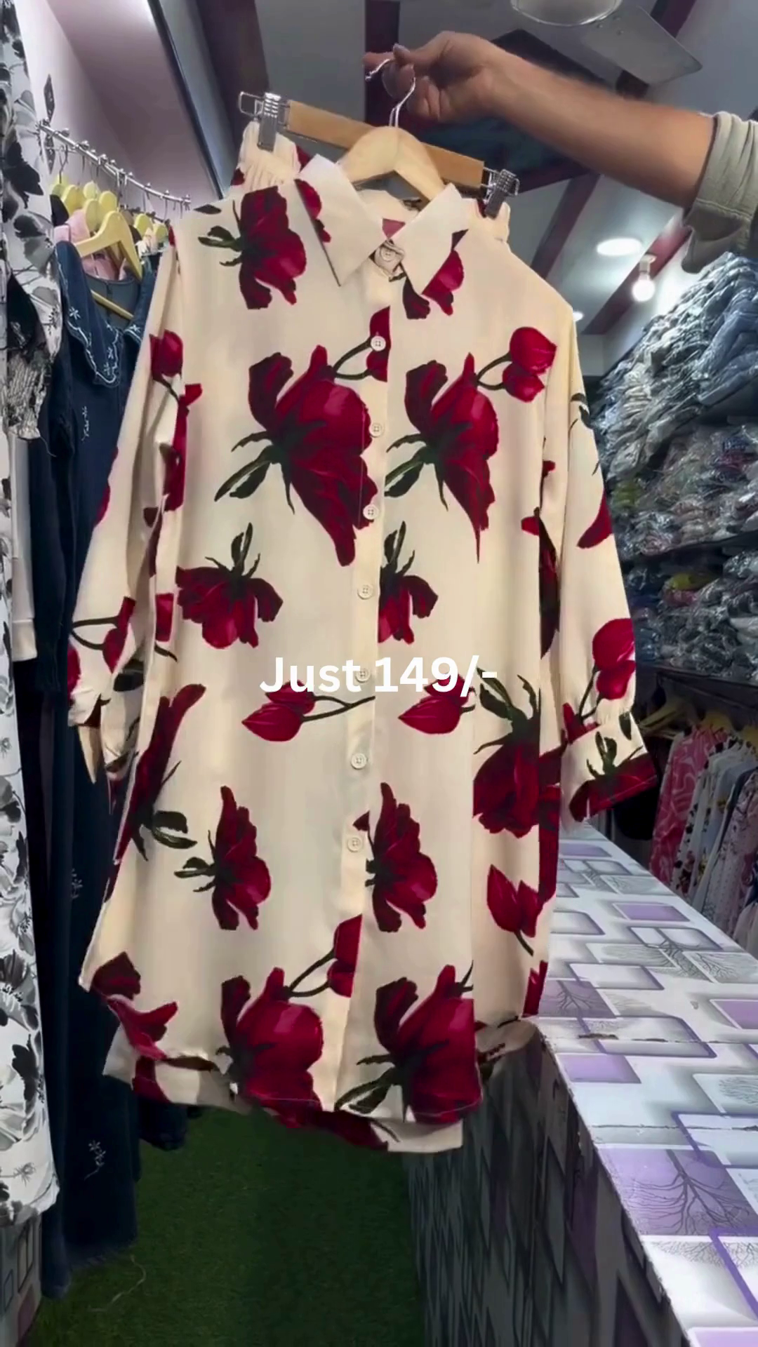 Floral Printed Long Casual Shirt Dress