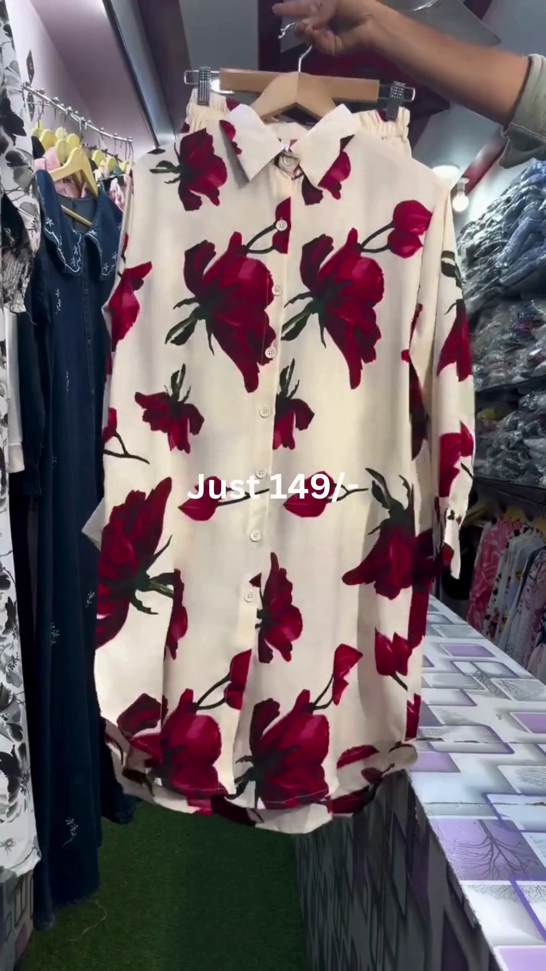 Floral Printed Long Casual Shirt Dress