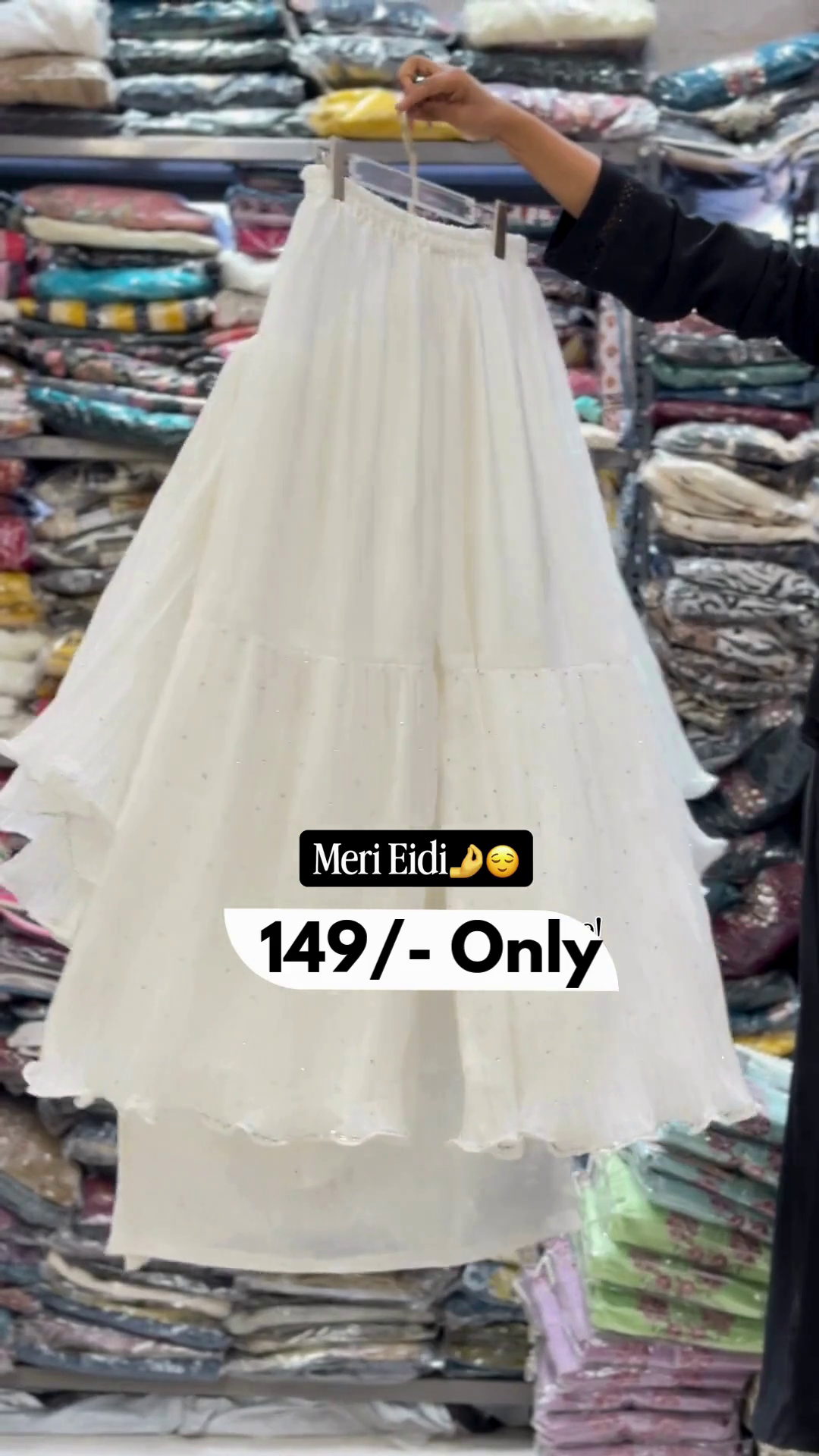 Meri Eidi Embroidered White Kurti Set