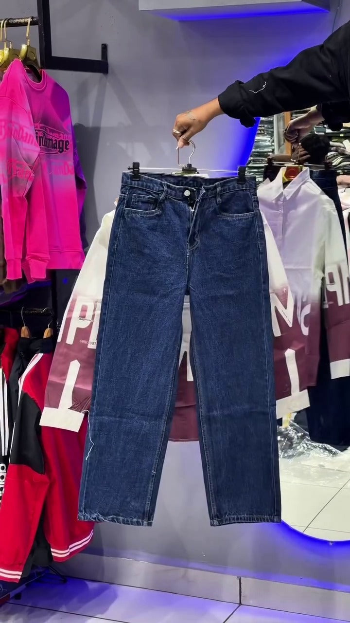 Vintage Wash Wide Leg Jeans