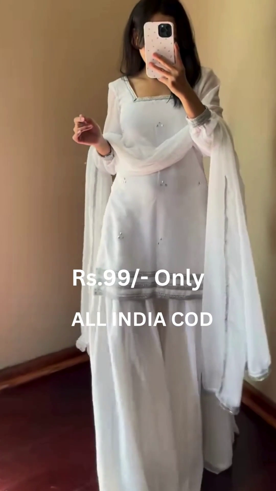 White Three-Piece Ethnic Set