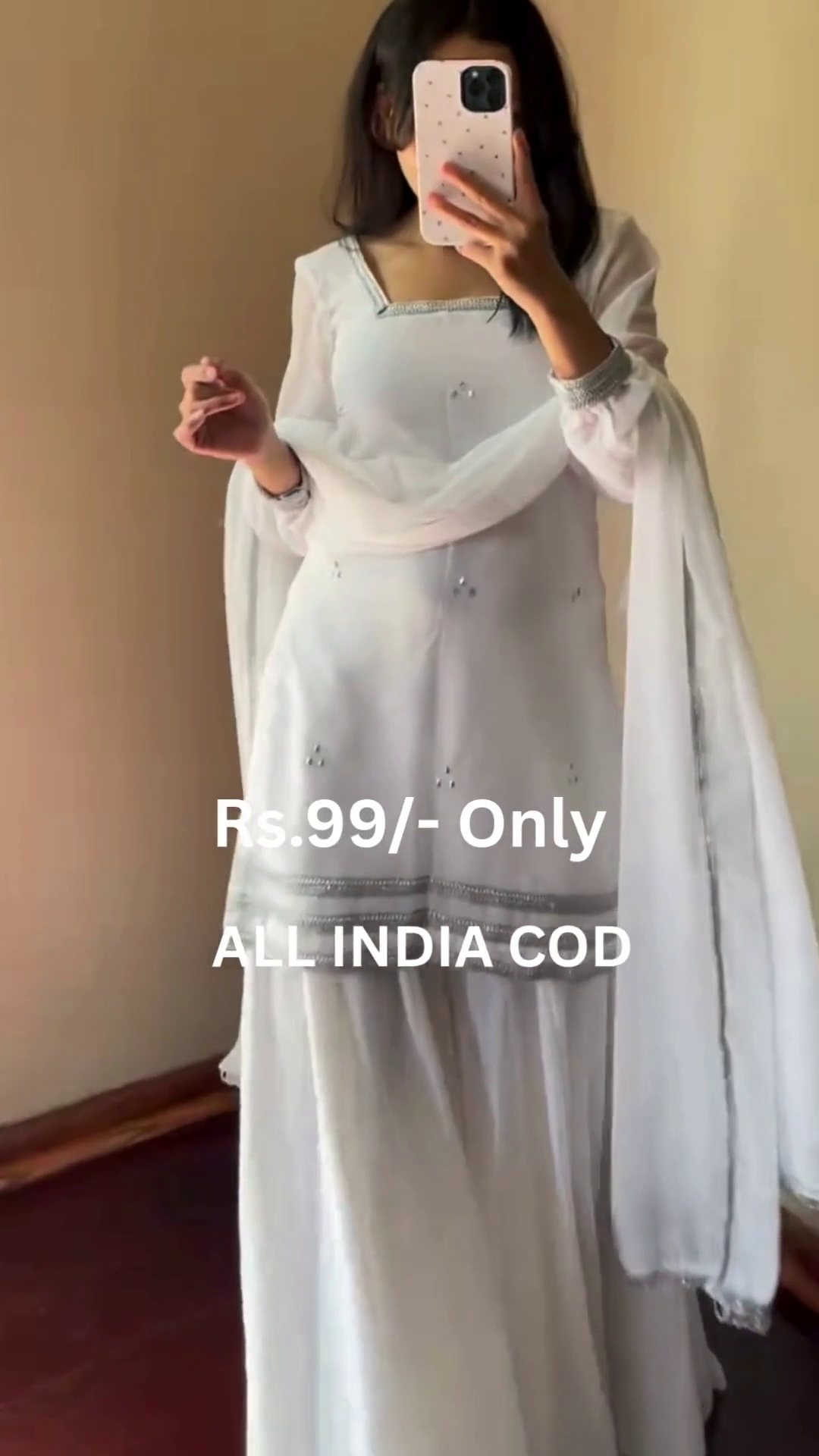 White Three-Piece Ethnic Set