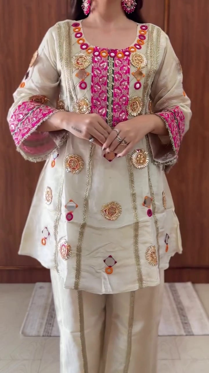 Elegant Embroidered Kurta Pant Set for Women