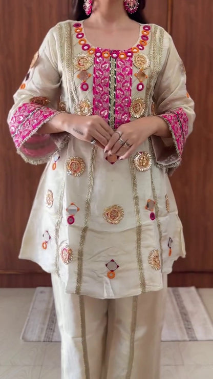Elegant Embroidered Kurta Pant Set for Women
